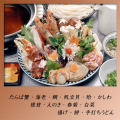 海鮮うどん鍋：毎日仕入れる新鮮な海の幸の食材をふんだんに使っております。